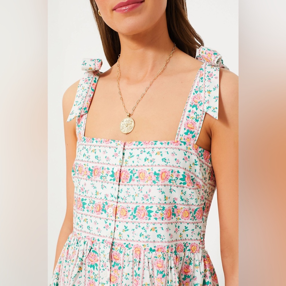 Tuckernuck Hyacinth House Floral Lupine Maxi Midi bow Dress S